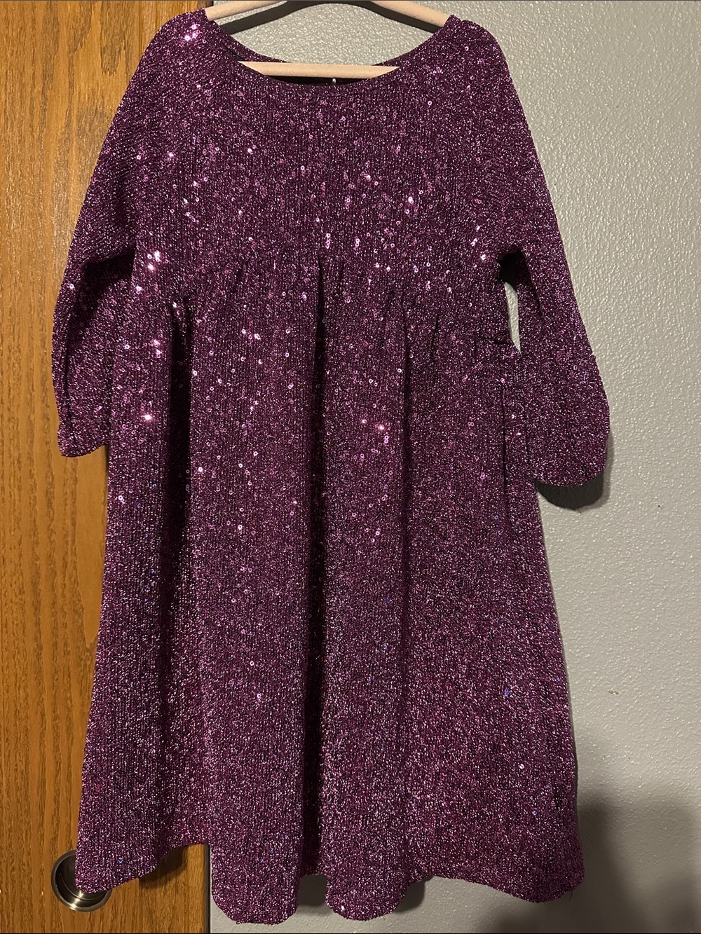 Girls Purple Sequin Dress. Size 6